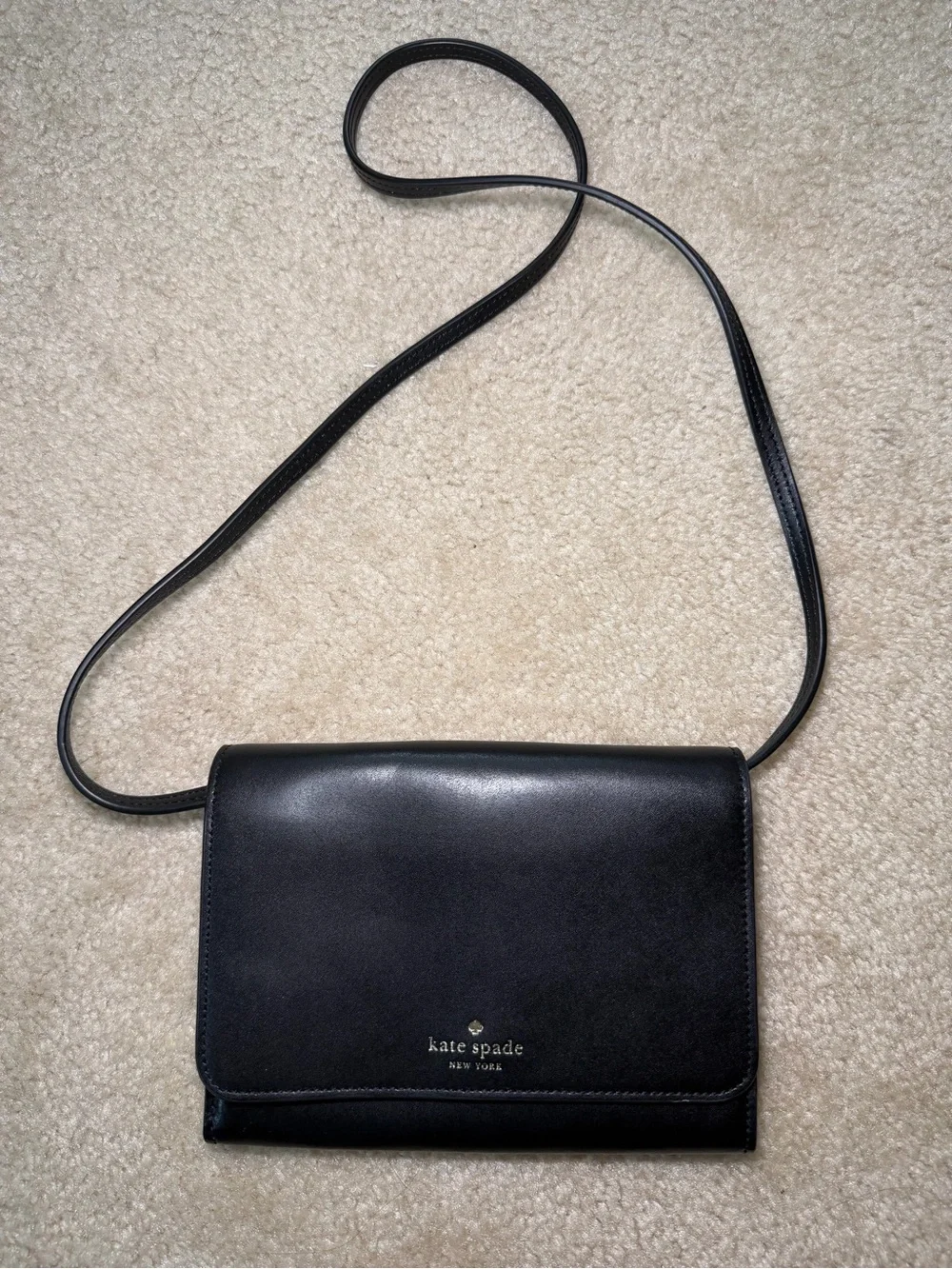 Kate Spade New York Kerri Wallet Crossbody Convertible Purse Black Leather Bag